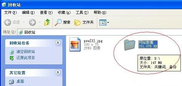 被刪除的文件可以在回收站里找到