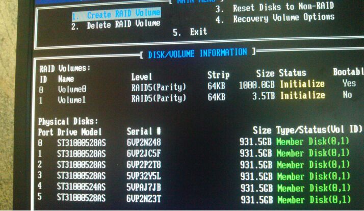RAID5讀取錯誤