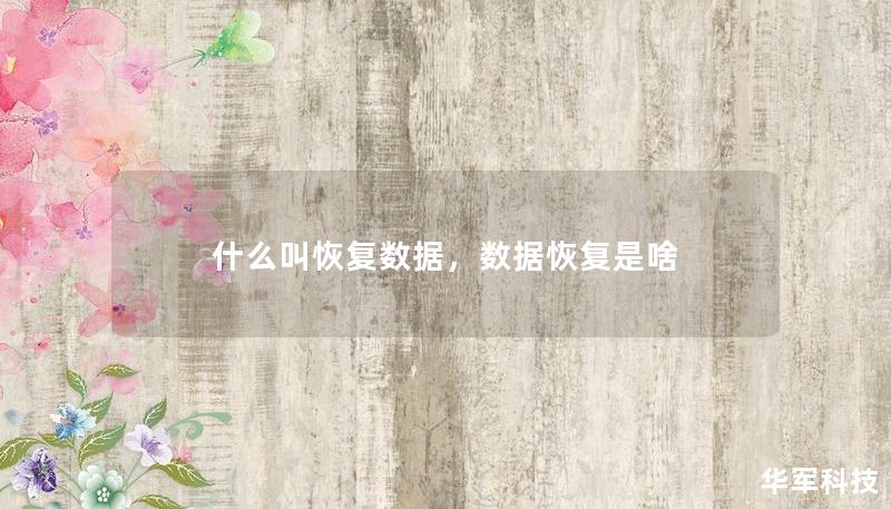 什么叫恢復(fù)數(shù)據(jù)，數(shù)據(jù)恢復(fù)是啥