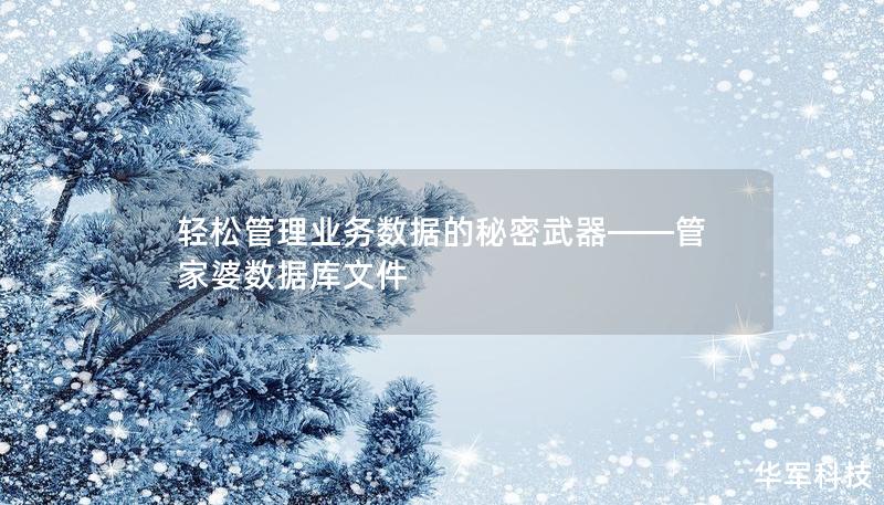 輕松管理業(yè)務(wù)數(shù)據(jù)的秘密武器——管家婆數(shù)據(jù)庫文件