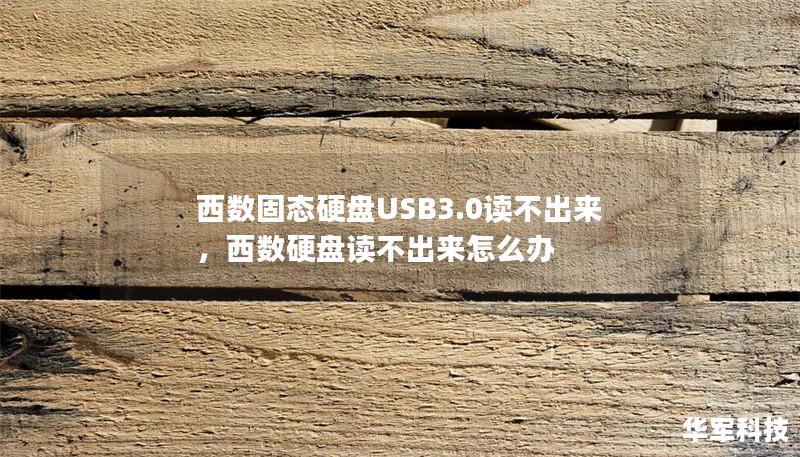 西數(shù)固態(tài)硬盤USB3.0讀不出來(lái)，西數(shù)硬盤讀不出來(lái)怎么辦